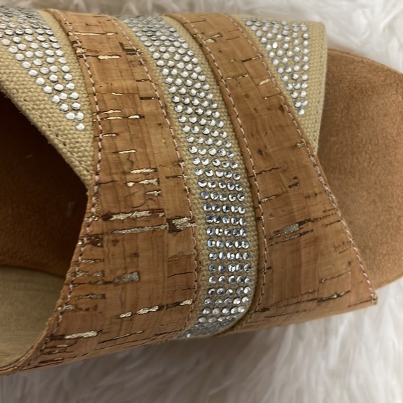 Midnight Velvet Wedge cork Sandals - Picture 9 of 10